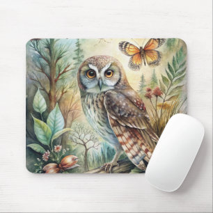 Tapis De Souris Hibou bohème de la forêt