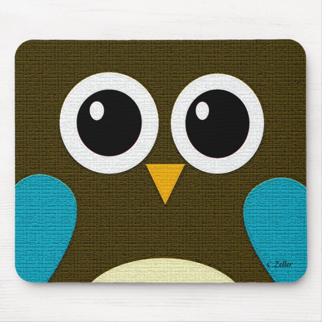 Tapis De Souris Hibou de huée moderne Mousepad (Devant)