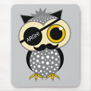 Tapis De Souris hibou de pirate de moustache