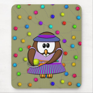 Tapis De Souris hibou de tennis - fille