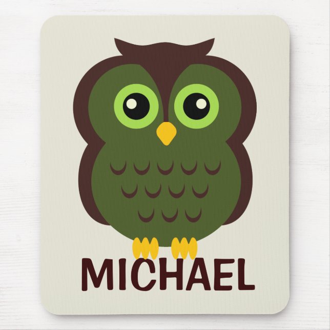 Tapis De Souris Hibou personnalisé Mousepad pour des enfants (Devant)