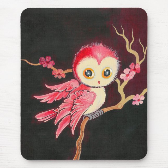 Tapis De Souris Hibou rouge doux (Devant)