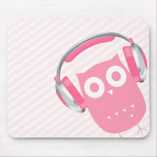 Tapis De Souris Hibou w/Headphones de Kawaii