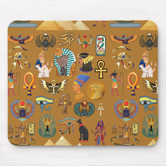 Tapis De Souris Hiéroglyphique égyptien ancien -Hiéroglyphie Motif (Devant)
