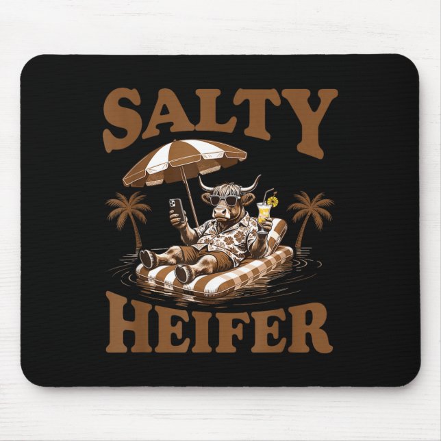 Tapis De Souris Highland Cow Lovers Salty Heifer Trocal For Women  (Devant)