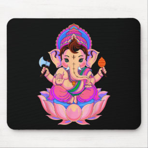 Tapis De Souris Hindu Ganesha Puja Eléphant Dieu Inde Méditation Y