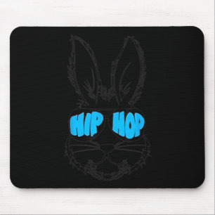 Tapis De Souris Hip hop Joyeux Visage De Lapin De Pâques Avec Sung