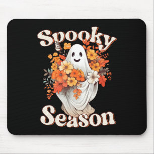 Tapis De Souris Hippie rétro Halloween mignonne Feu Saison Éffraya