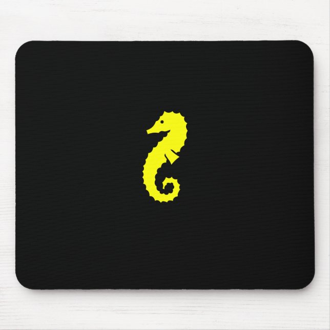 Tapis De Souris Hippocampe de Glow_Yellow d'océan (Devant)