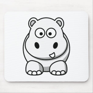 Tapis De Souris Hippopotame Blanc Mignon
