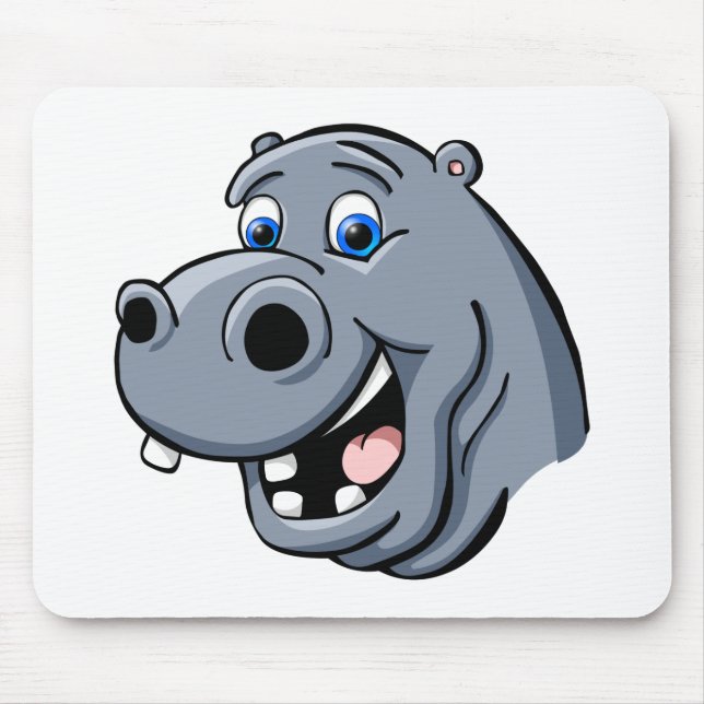 Tapis De Souris Hippopotame de bande dessinée (Devant)