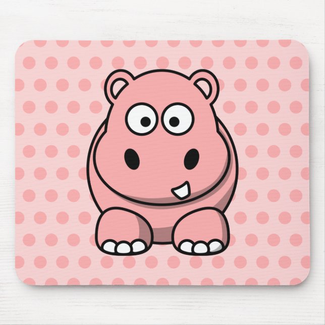 Tapis De Souris Hippopotame rose mignon (Devant)