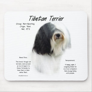 Tapis De Souris Histoire des Terriers Tibétains; J'Aime Les Terrie