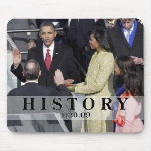 Tapis De Souris HISTOIRE : Obama jurant dans la cérémonie