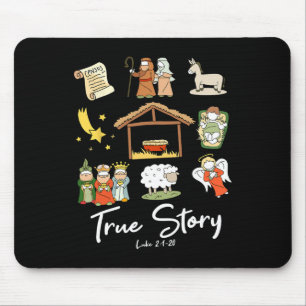 Tapis De Souris Histoire vraie Nativité Noël Jésus Foi Bysed Ch