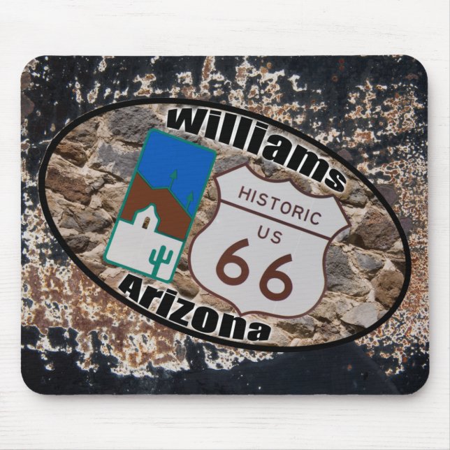Tapis De Souris ~ historique Williams, Arizona de l'itinéraire 66 (Devant)