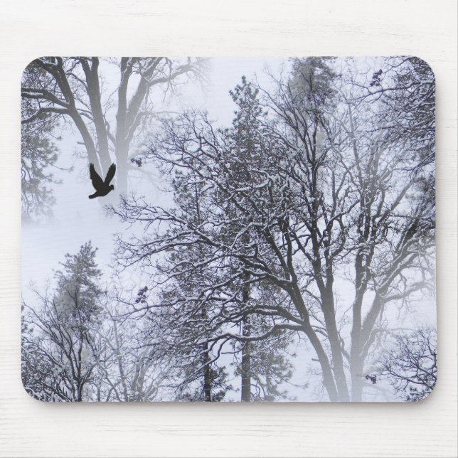 Tapis De Souris Hiver Corbeau... (Devant)