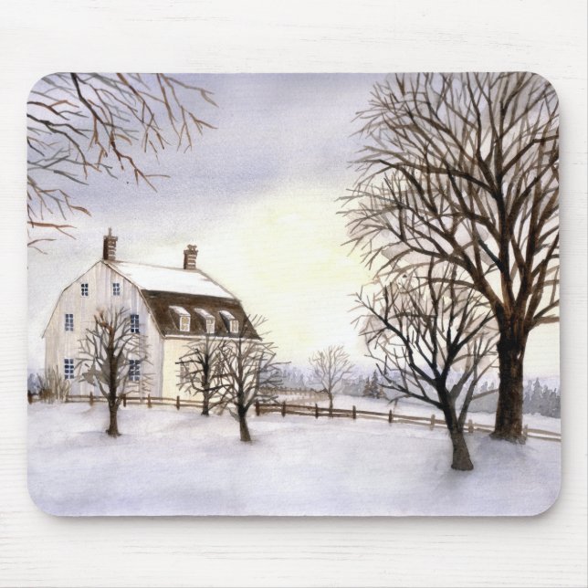 Tapis De Souris Hiver en Nouvelle-Angleterre (Devant)