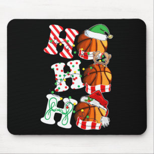 Tapis De Souris Ho Ho Ho Basketball Lights Santa Hat reindeer ELF