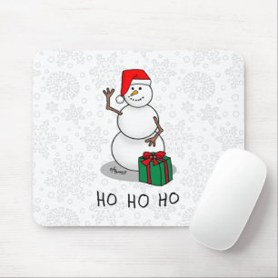 Tapis De Souris Ho Ho Joyeux Noël Père Noël mignonne Snowman