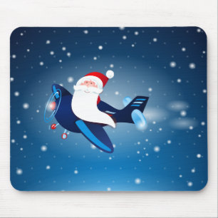 Tapis De Souris Ho ho ! Père Noël dans l'avion, mousepad