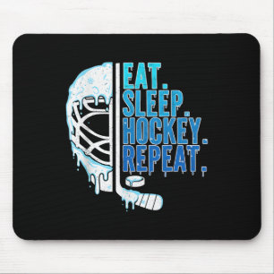 Tapis De Souris Hockey Crème Glacée Goutte Manger Dormir Hockey Ré