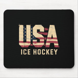 Tapis De Souris Hockey Drapeau Américain