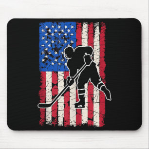 Tapis De Souris Hockey Drapeau Américain