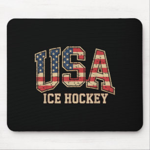 Tapis De Souris Hockey Drapeau Américain