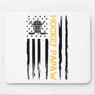 Tapis De Souris Hockey Papy Joueur de Hockey Drapeau États-Unis 