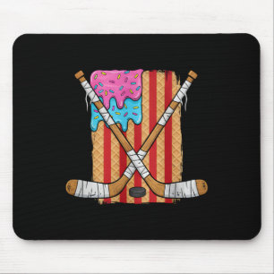 Tapis De Souris Hockey sur glace Crème glacée Drip Garçons Drapeau