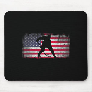 Tapis De Souris Hockey sur glace patriotique 4 juillet Hommes État