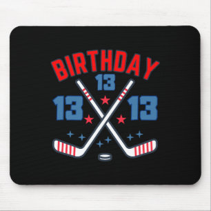 Tapis De Souris Hockey sur glace Treize Anniversaire Garçon 13e Fê
