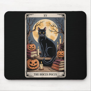 Tapis De Souris Hocus Pocus Tarot Halloween Chat Citrouille Mystic