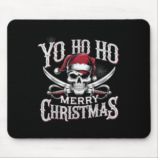 Tapis De Souris Holiday Pirate Yo Ho Ho Merry Christmas Santa Hat 
