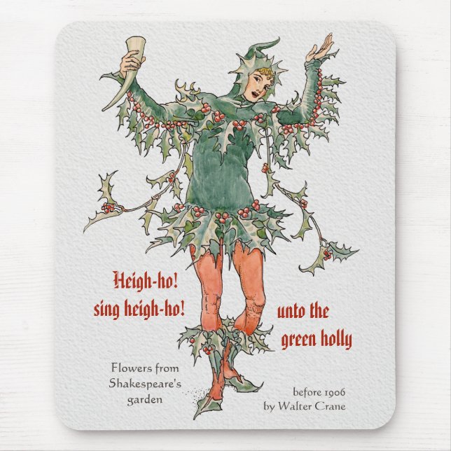 Tapis De Souris Holly man Walter Crane Flowers de Shakespeare (Devant)