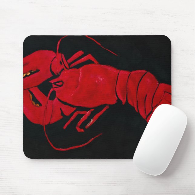 Tapis De Souris Homard sur Arrière - plan noir par Marsden Hartley (Avec souris)