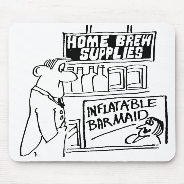 Tapis De Souris Home Brew Shop a une barmaid gonflable (Devant)