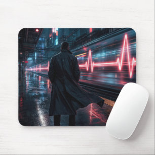 Tapis De Souris Homme attendant à la gare