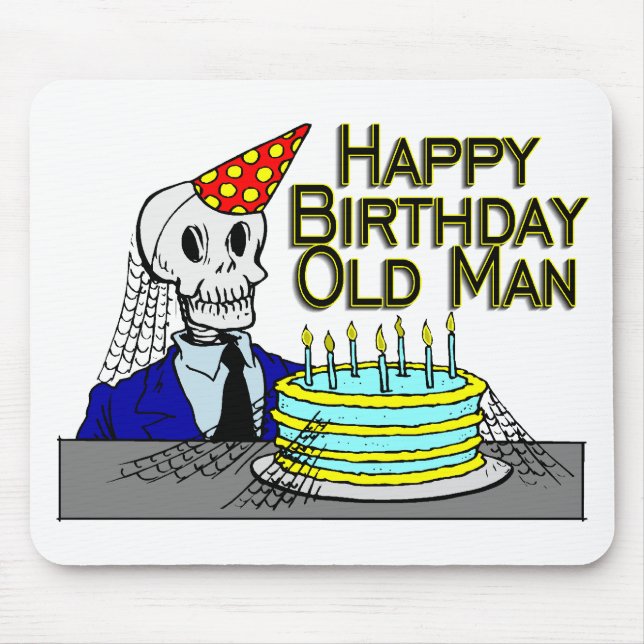 Tapis De Souris Homme de toile d'araignée de joyeux anniversaire (Devant)