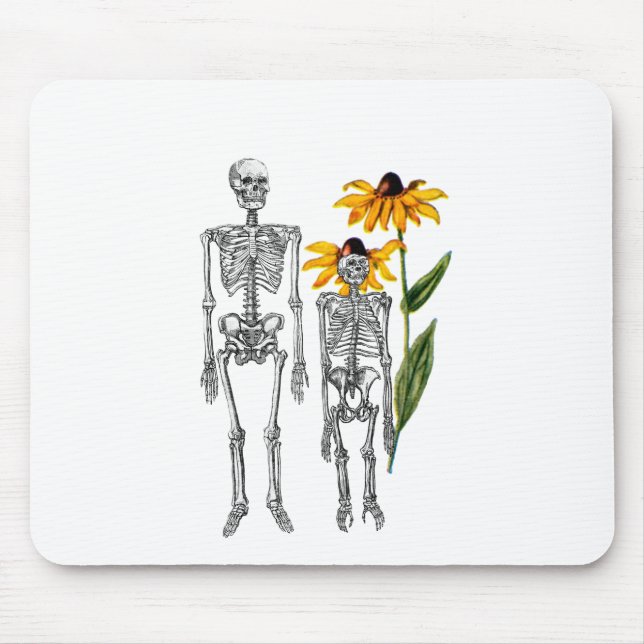 Tapis De Souris Homme drôle Chimpanzé Squelette Noir Eyed Susan (Devant)