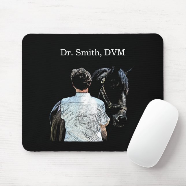 Tapis De Souris Homme tenant le cheval sombre Souris (Avec souris)