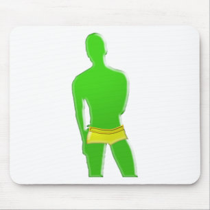 Tapis De Souris Homme Vert en Slip Jaune