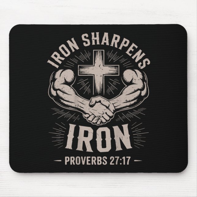 Tapis De Souris Homme's Christian Workout Iron Sharpens Iron Prove (Devant)