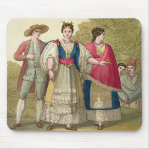 Tapis De Souris Hommes et femmes péruviens dans le costume