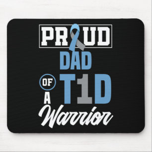 Tapis De Souris Hommes Fier Papa D'Un Guerrier T1D Sensibilisation