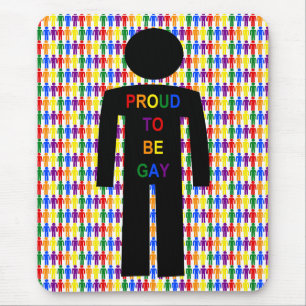 Tapis De Souris Hommes gays LGBTQ Silhouette et arc-en-ciel