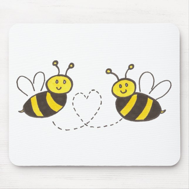 Tapis De Souris Honey Bees with Heart (Devant)