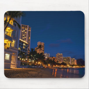 Tapis De Souris Honolulu, Oahu, Hawaii. Exposition nocturne