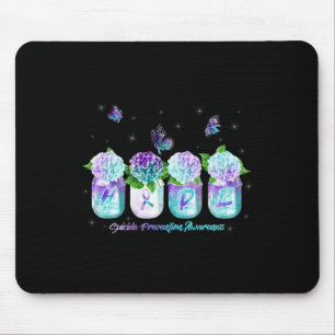 Tapis De Souris Hope Hydrangea Flower Butter Suicide Prévention